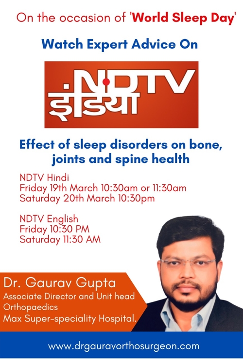 Stay Tune To NDTV TV To Know About Effect of Sleep Disorders on Bone, Joints and Spine Health|Dr.Gaurav Gupta|Hardidwar Road,Dehradun